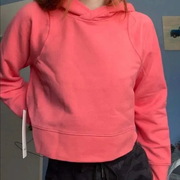 💕LULULEMON LOUNGEFUL CROPPED HOODIE/JACKET-RASPBERRY CREAM-14💕 - Picture 9 of 16